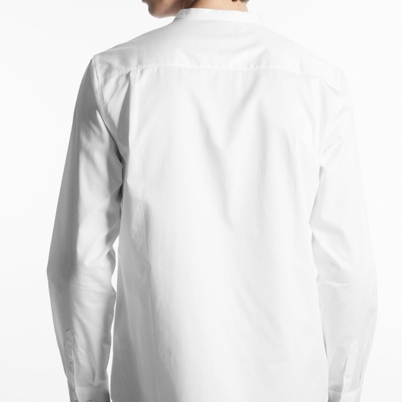 COS Grandad Collar Cotton Shirt - Picture 3 of 6
